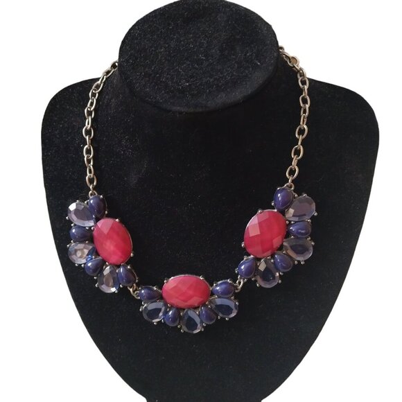 Charming Charlie Signed Chunky Statement Bib Necklace Multicolored J51 - Picture 1 of 5